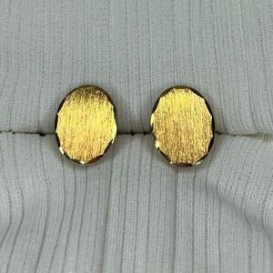 Vintage Anson Florentine Scallop Oval Cufflinks, Goldtone